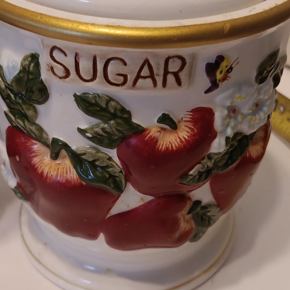 Set of 3 KK Ceramic Apple Canisters - Picture 2 of 10